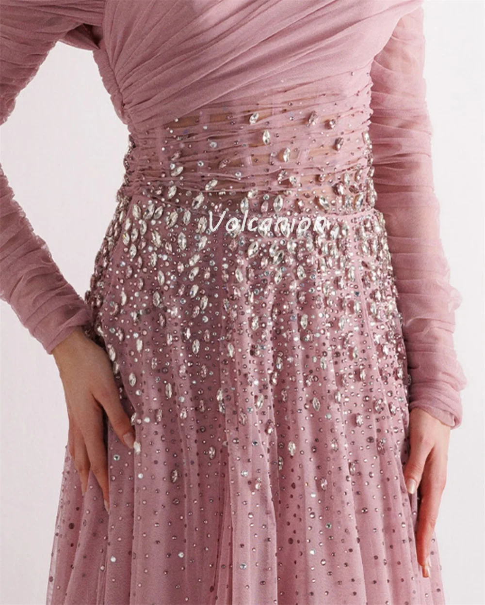 Customized Intricate Sparkle Chiffon Rhinestone Beading Ruched Ball Gown Off-the-shoulder Long Dresses Bespoke Occasion Dresses