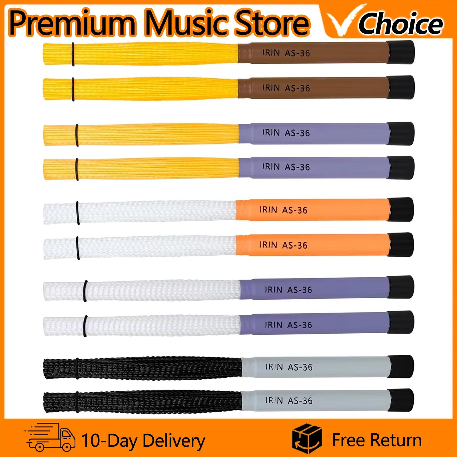 IRIN 1 Paar Drumsticks, 36 cm, Nylon-Drumsticks, Trommelbürsten, Drumsticks, Percussion, Musikinstrument, Teile und Zubehör