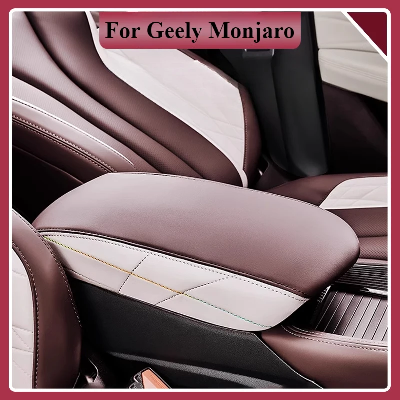 New High Quality For Geely Monjaro 2023 2024 2025 Car Armrest Box Pad Leather Central Armrest Cover Storage Cushion Auto Interio