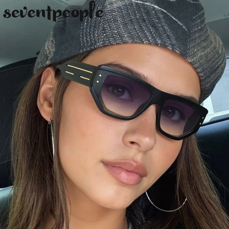 

Sexy Cat Eye Shield Punk Sunglasses Women 2025 Luxury Brand Retro Steampunk Square Sun Glasses For Ladies Driving Shades UV400