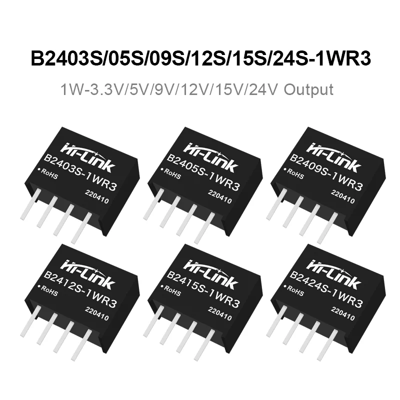 B2403S B2424S Tiny SIP Regulator 1W Low Idle Current 1500VDC Separation Wide Temp Minus40 To 85 Degrees Single Fixed Output