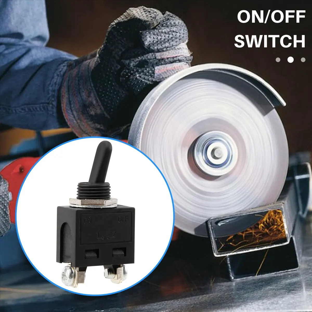 #08C 250V ON/OFF Position Toggle Switch for Angle Grinder,Toggle Switch,(Plastic; Metal)