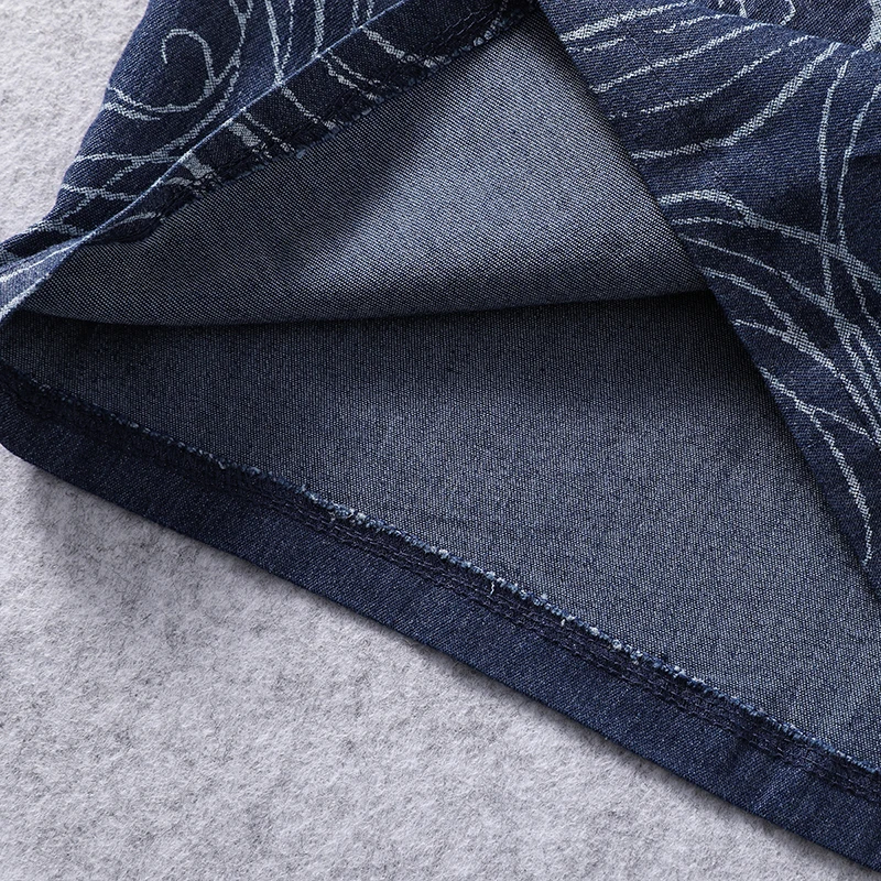 عادية فضفاض المرأة الدنيم بنطال ذو قصة أرجل واسعة لربيع وصيف جديد Sle اللون بلو طباعة تنوعا الرجعية يشعر عالية الخصر ort طول