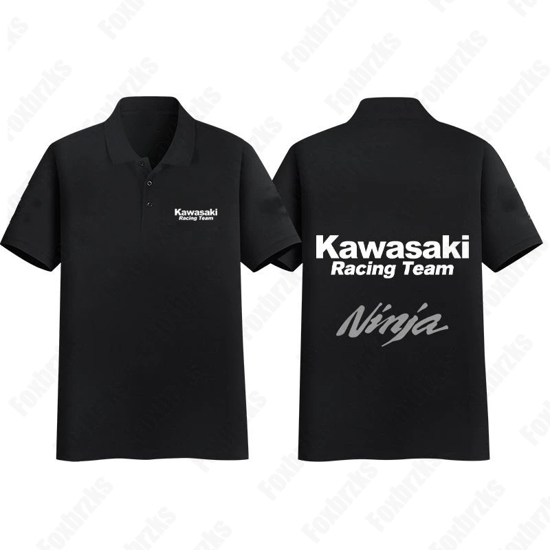 24/25 Summer Boy Kawasaki Demon Claw Locomotive Polo Shirt Motorcycle Racing Adult Cycling Suit Cotton Tee KID/Men's Custom Top