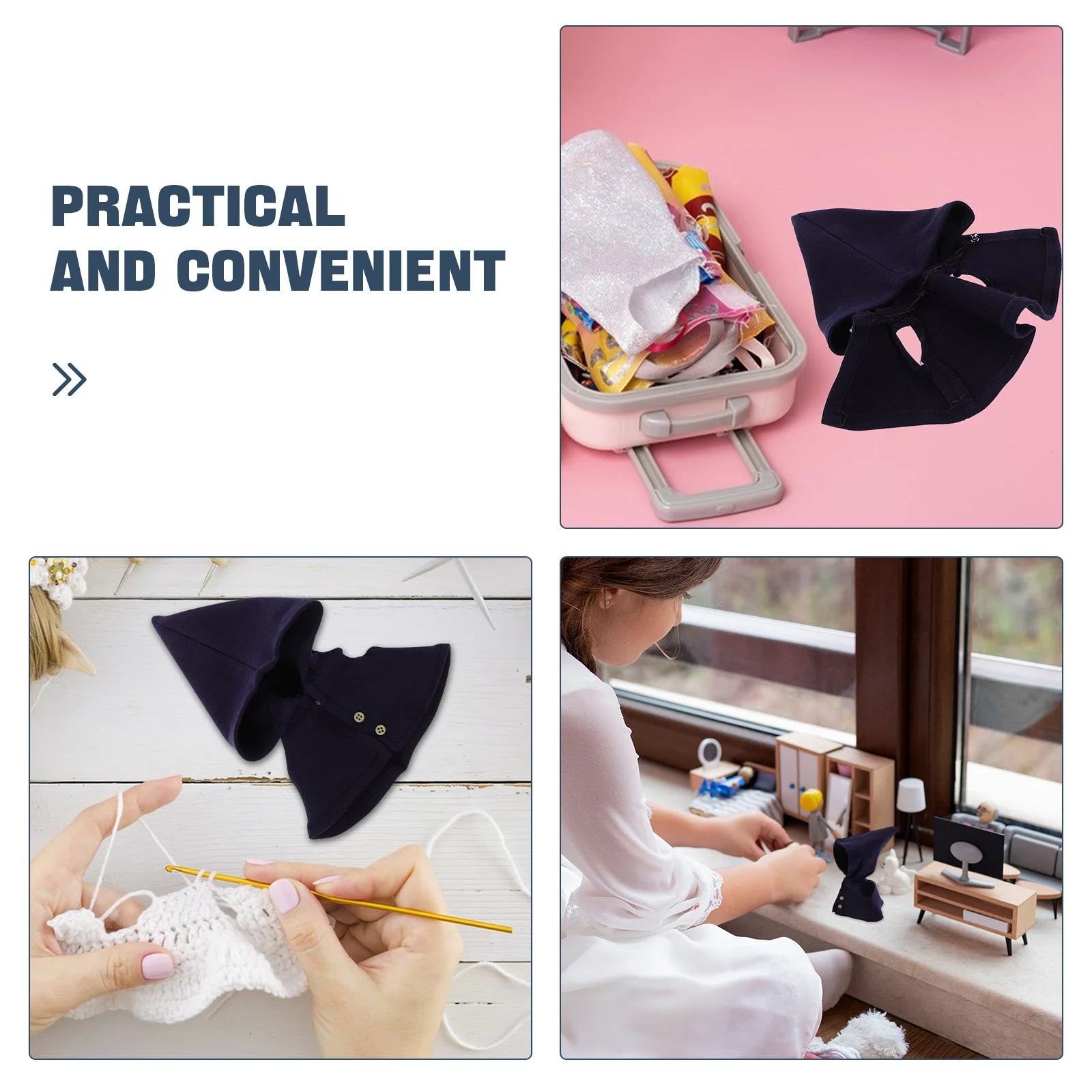 2 uds capa de mago Mini Hada capa con capucha traje para figuras Cosplay vestido de bruja disfraz DIY artesanía juego interactivo