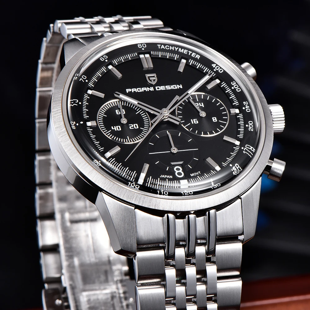2026 New PAGANI DESIGN Retro Mens Watches Moon Quartz Watch For Men Speed Sports Chronograph AR Sapphire VK63 Clock Reloj Hombre