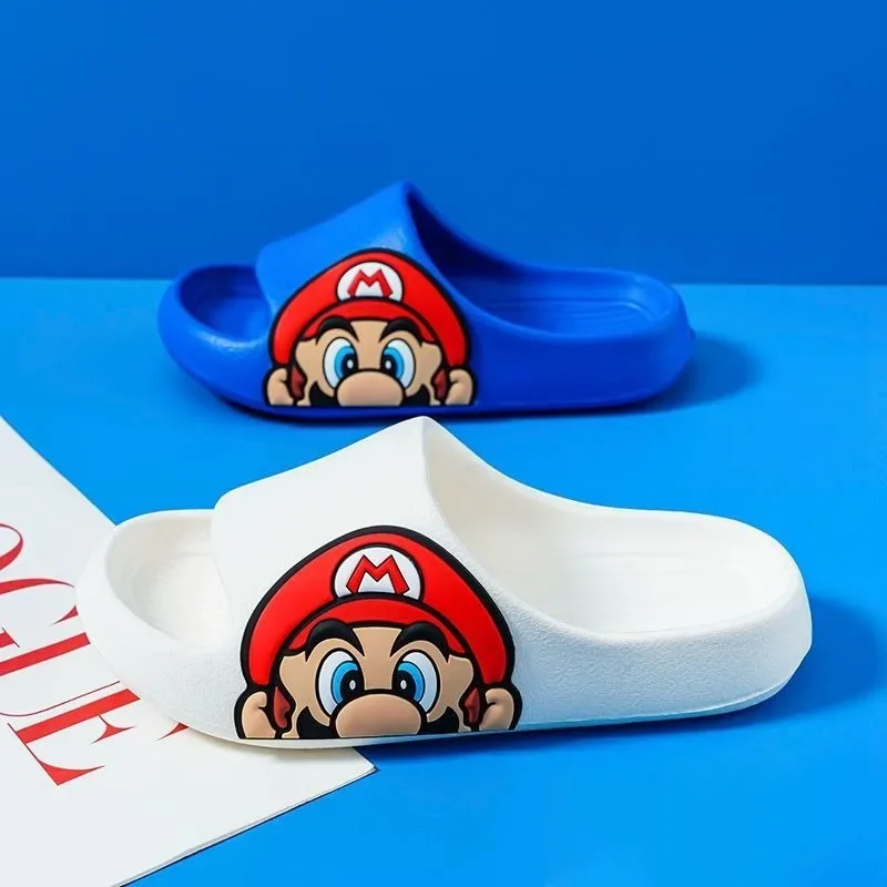 Super Mario Cartoon Animation Indoor Bath Anti-Slip Baby Parent-Child EVA Slippers Medium and Old Children Outing Sandals