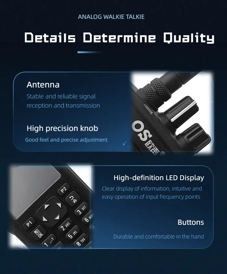 أجهزة اتصال لاسلكية طويلة المدى محمولة 10 وات OS-8668 VHF 136-174 شاشة LED DTMF جهاز اتصال لاسلكي