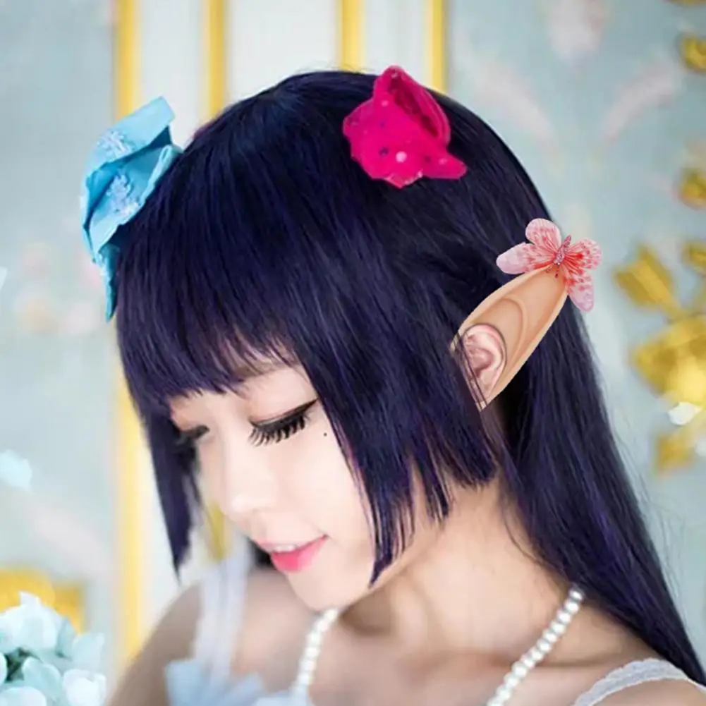 Glitter Elf Ears Mysterious Angel Elf Ears Latex Ear Fairy Cosplay Halloween Costume Fake Ears Decoration Photo Props Party Ear