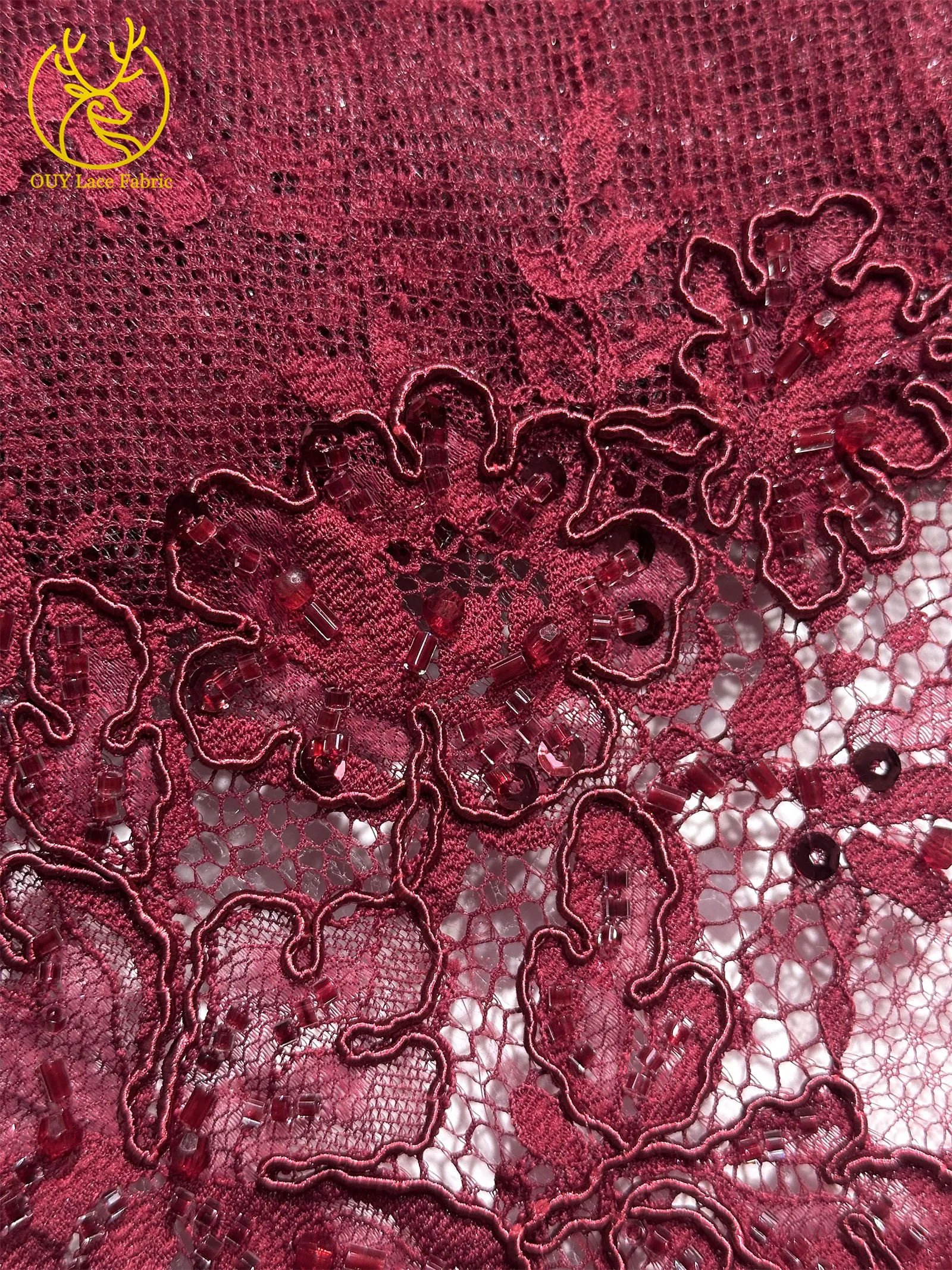 2026 Schwarzer Afrikanischer Perlen-Pailletten-Tüll-Spitzenstoff, Hochwertig und Luxuriös für Damen-Hochzeiten, DIY-Näharbeiten, Kleiderverzierung, 3 Meter – Detail 18