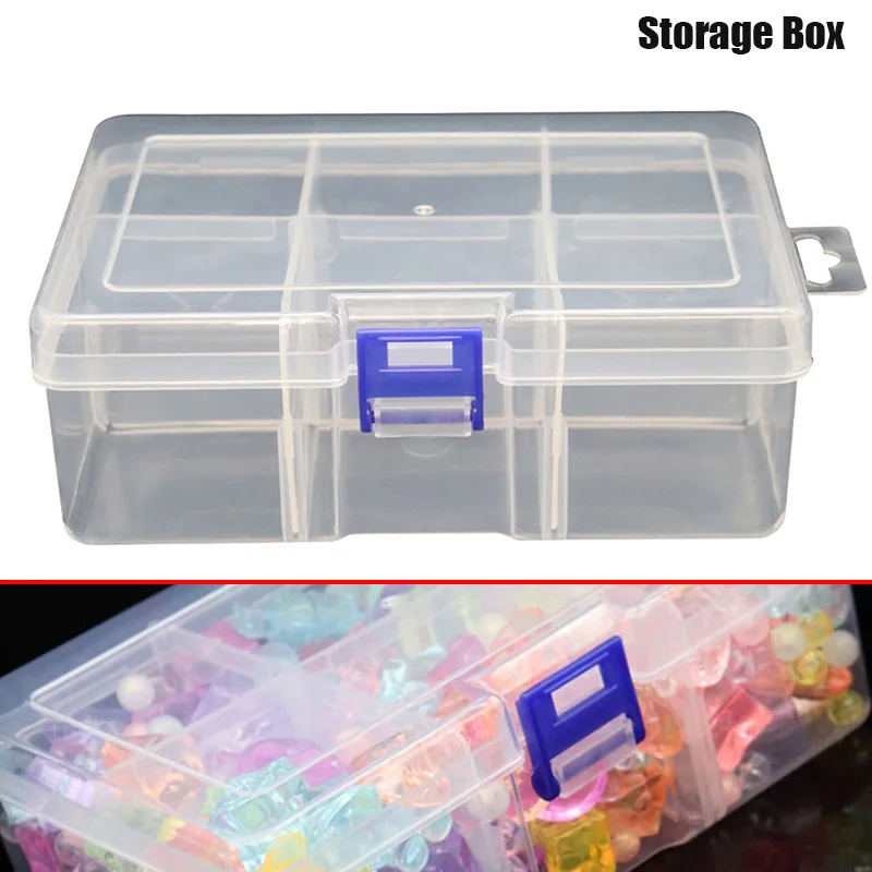 1PC Plastic 6-Grid Plastic Box Removable Storage Box For Tools Jewelry And Fishing Gear Desktop Storage Box