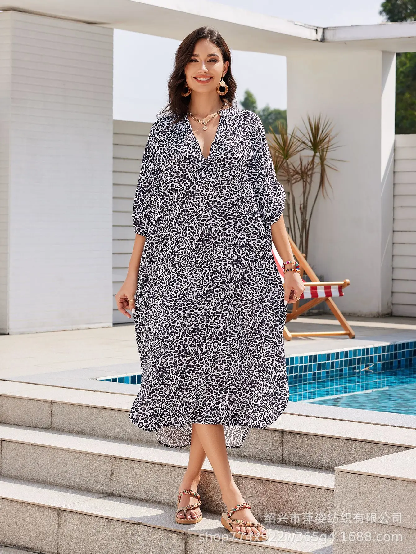 Frau Badeanzüge Cover Up Playa Pareo Damen Strand Transparent Kleid Tunika Strandkleider Spitze Mesh Lange Kleider V-Ausschnitt Shirt