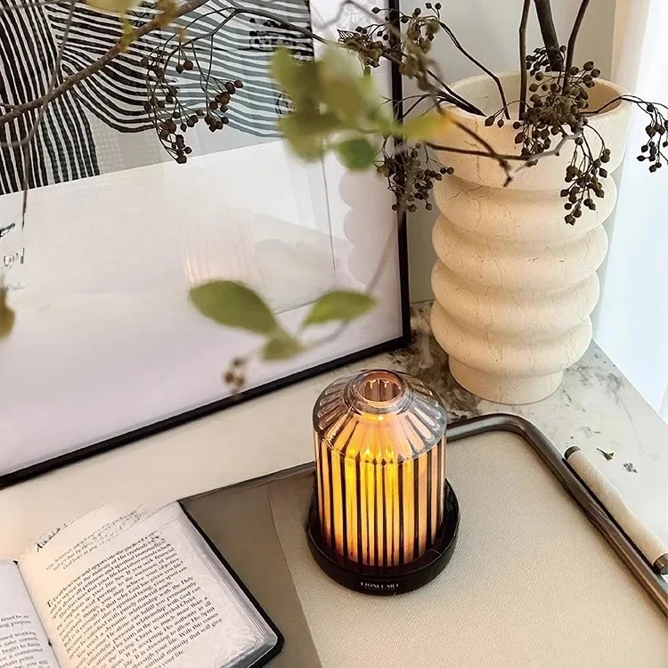 Capa de vidro cristal base de mármore interior e exterior capa de luz ambiente presente