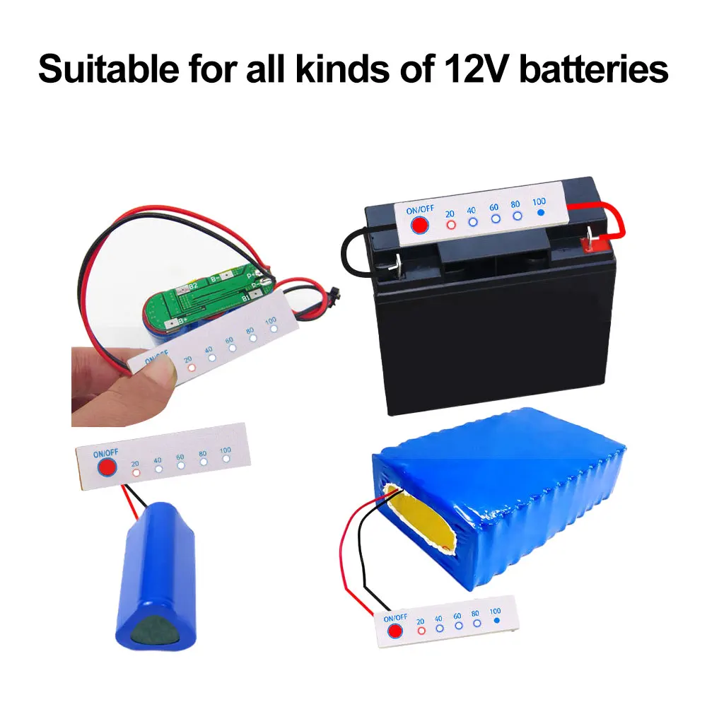 1s/3s/4s Indicateur de capacité de batterie au lithium Indicateur de pourcentage de batterie Li-Ion Indicateur de niveau de testeur de capacité de batterie