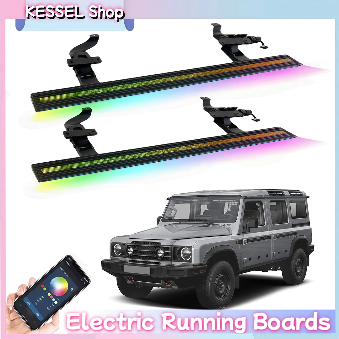 

Power Side Step with LED Light Electric Running Boards fits for Ineos Grenadier 2024 2025 2026 Deployable Retractable Steps