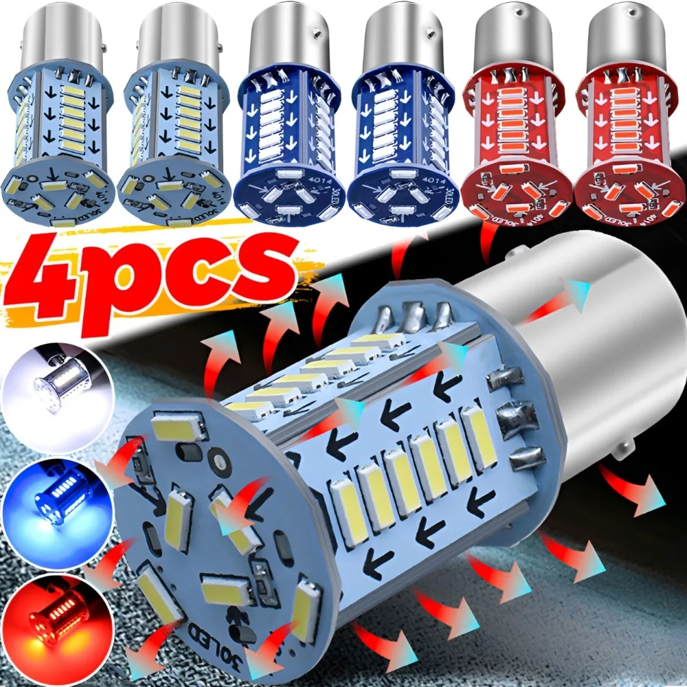 Car Motorcycle 1157 LED Brake Light Strobe Bulb 12V 6W Flashing Warning Signal Tail Lamp Avoid Rear End Collision Eye Catching