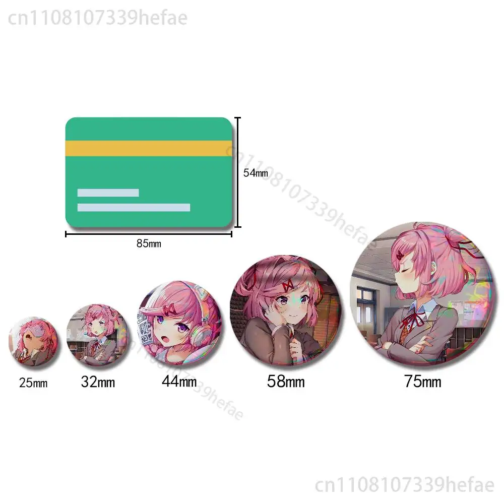 Cartoon Character Natsuki 32mm 58mm 75mm 44mm 25mm Anime Badges Brooches DIY Pins Decorations Birthday Valentine Gifts