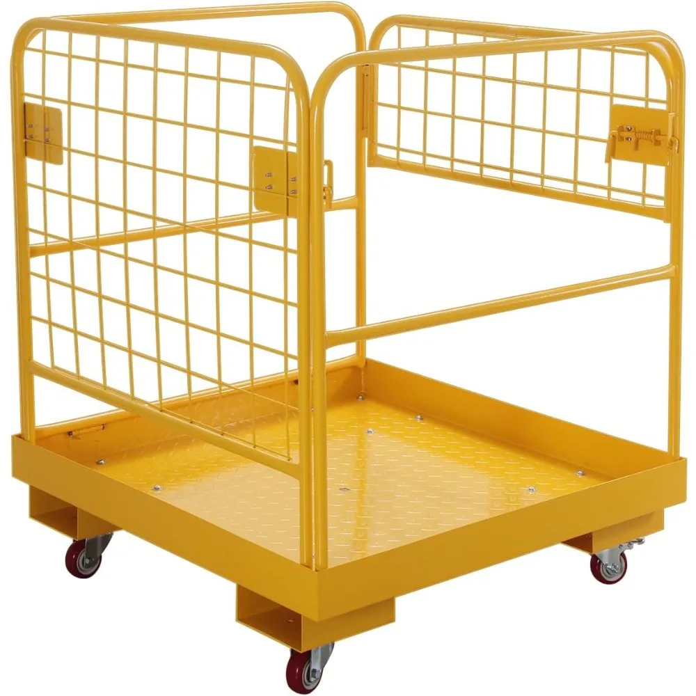 

Предохранительная клетка для вилочных погрузчиков 36 x 36 дюймов, сверхмощная мужская корзина для вилочных погрузчиков, рабочая платформа емкостью 1150 фунтов, обеспечивает безопасность для большинства воздушных погрузчиков j