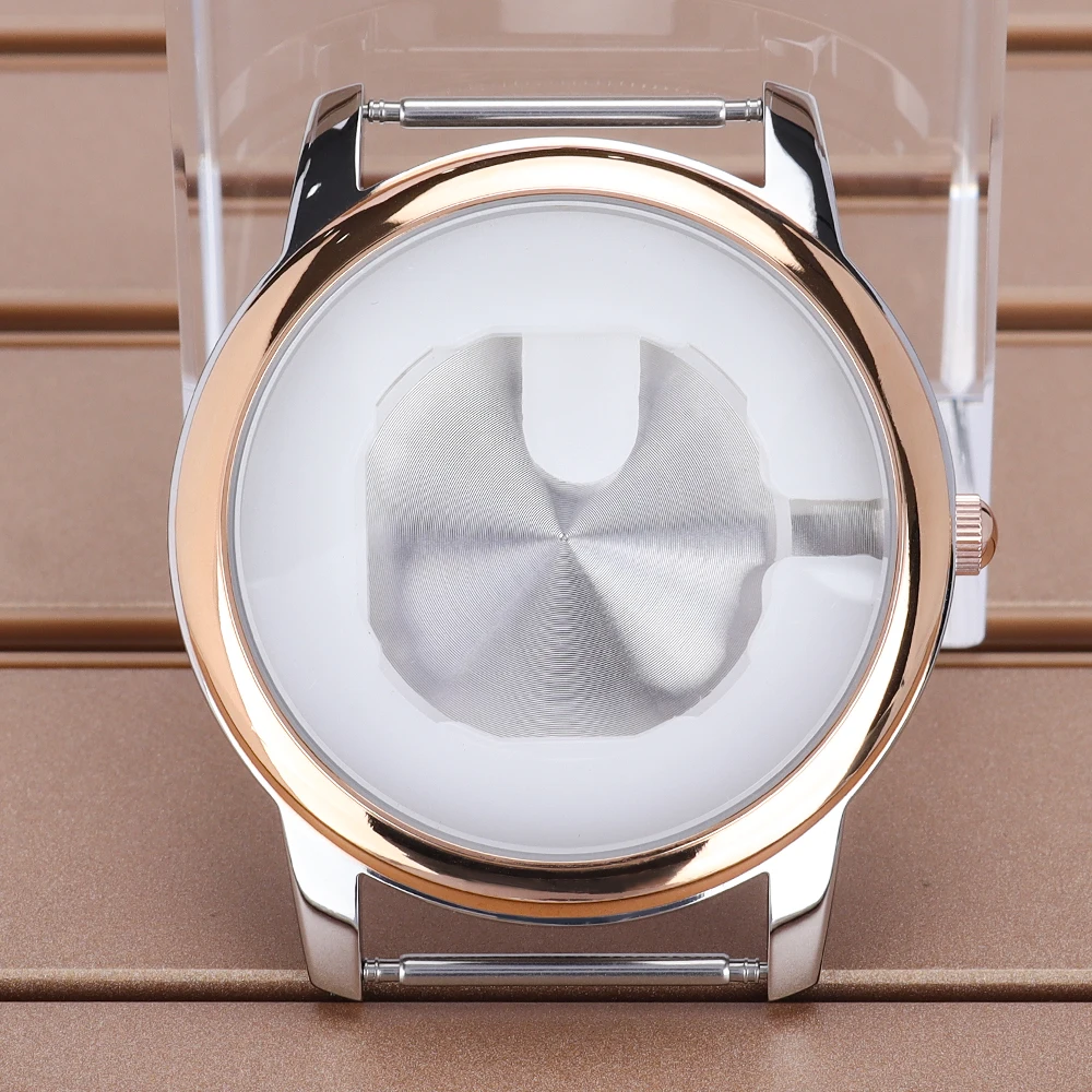 Silvery/Silver Gold 43.3mm Diver Polished Watch Case 316L Steel Parts For 1L45/GM10 Movements 36mm-36.5mm Dial Watch Accessories