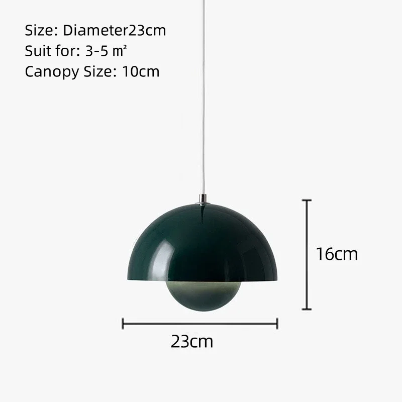 Denmark desainer setengah bundar kuncup bunga lampu liontin untuk dapur hidup pulau besi dalam ruangan dekorasi rumah luminer pencahayaan LED