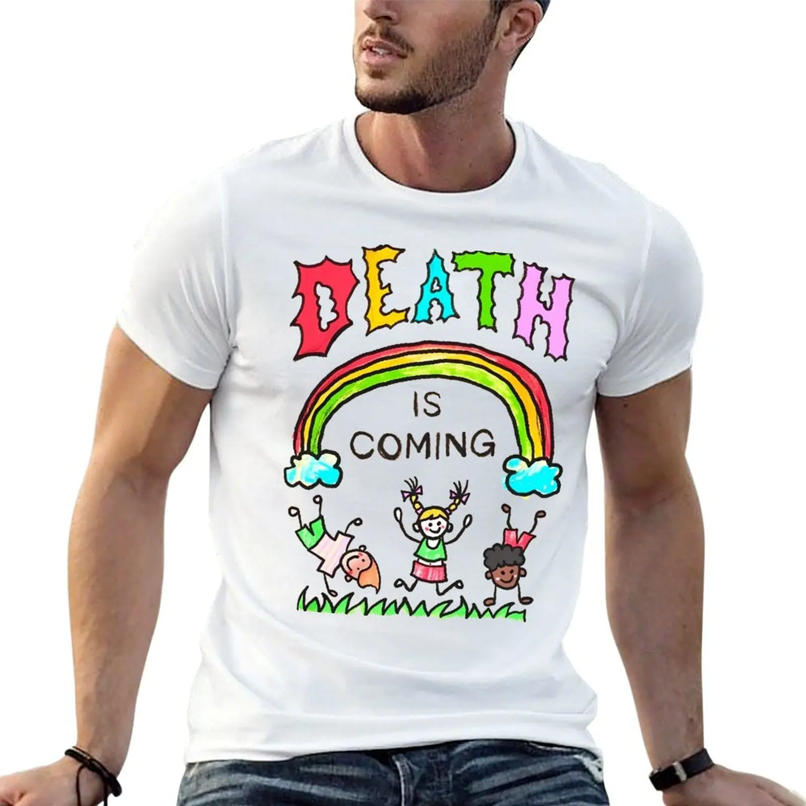 

Death Is Comming T-Shirt men t shirt cotton 100% t shirts for man graphic tees man t shirt luxury T-shirt