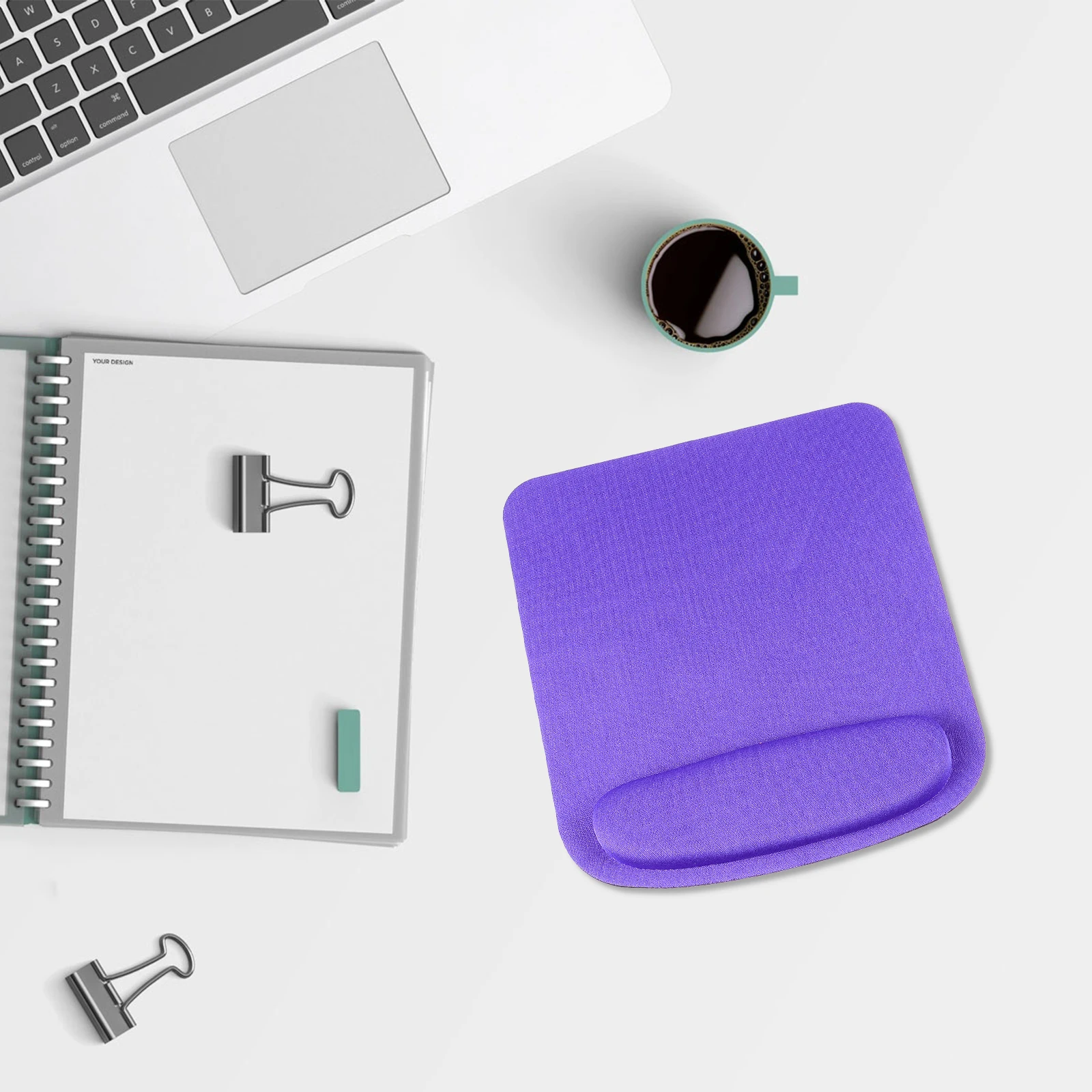 

Ergonomic Wrist Support Mouse Pad Memory Cotton Rest Purple H Pillow for Office Students Gaming Smooth Touch Skid Proof