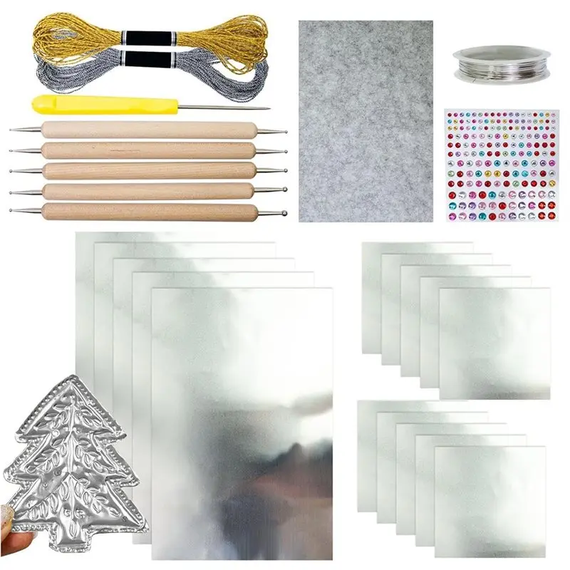 

ABMS-Gold/Silver Foils Sheets 15Pcs Foil Paper Art Foils Sheet-Decorative Metal Sheet Embossing Tools