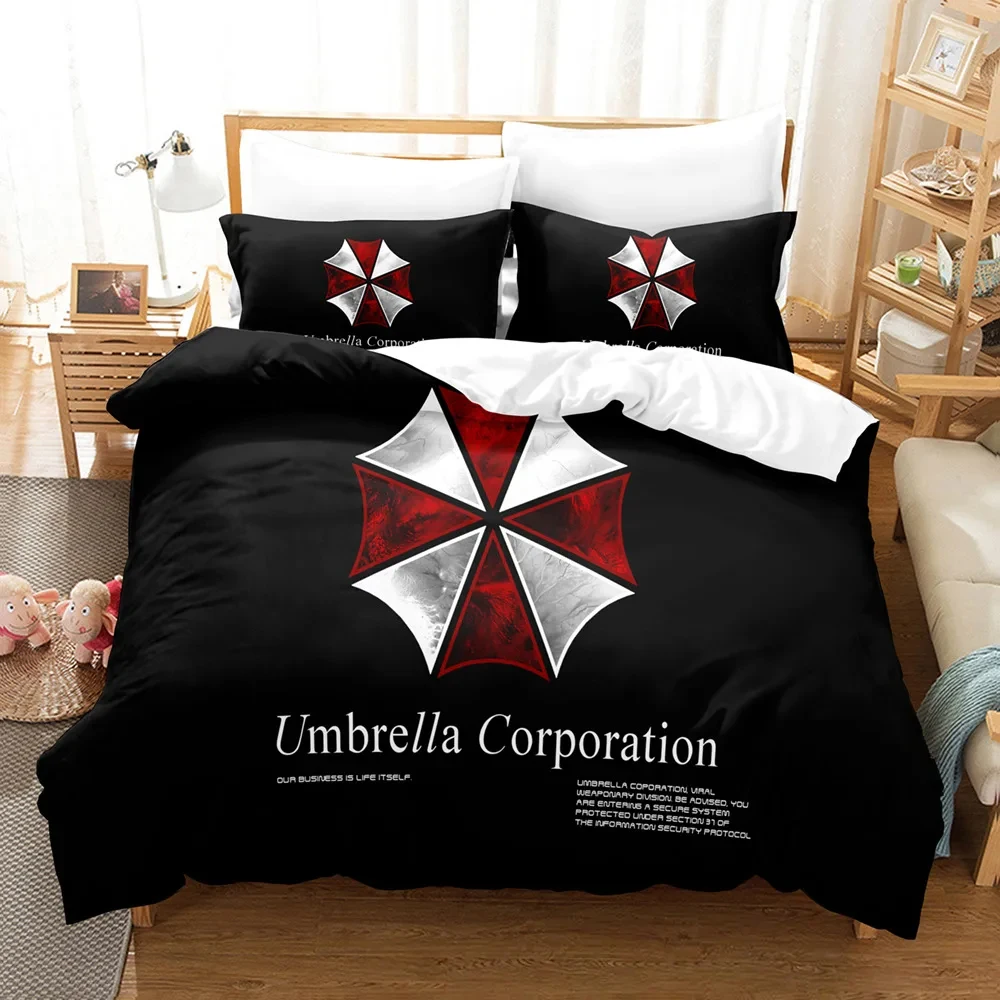 Corporation Red Umbrella Bedding Set Boys Girls Twin Queen Size Duvet Cover Pillowcase Bed Kids Adult Fashion Home Textileextile