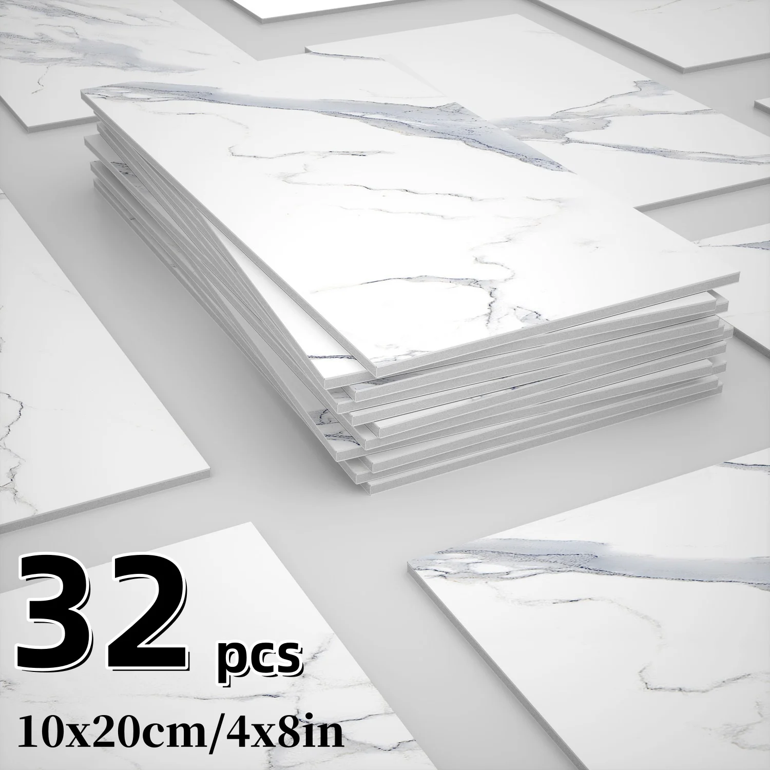 

Self-adhesive Wallpaper with Protective Film Waterproof Anti-Tiles Foam Wall Stickers Oil-Proof Kitchen Bathroom Home Decoration
