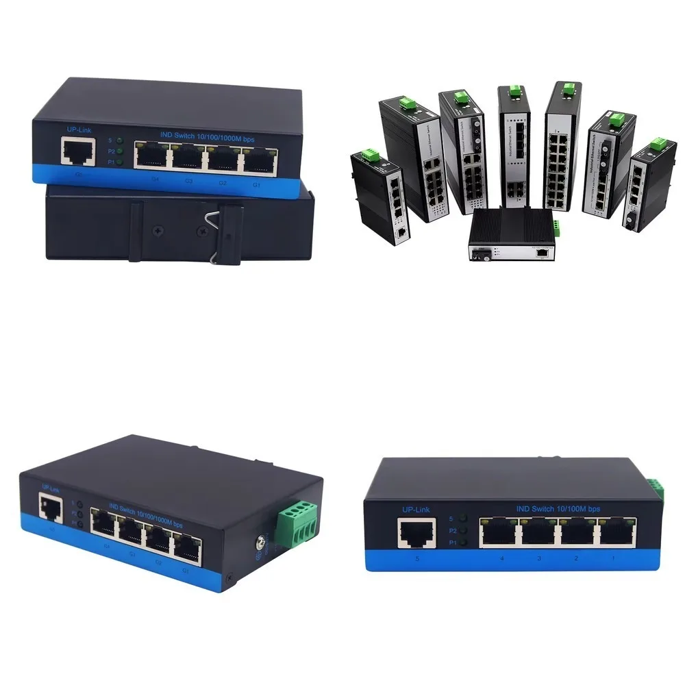 5 Port Gigabit Industrial Switch 1000Mbps Unmanaged DIN-Rail Ethernet
