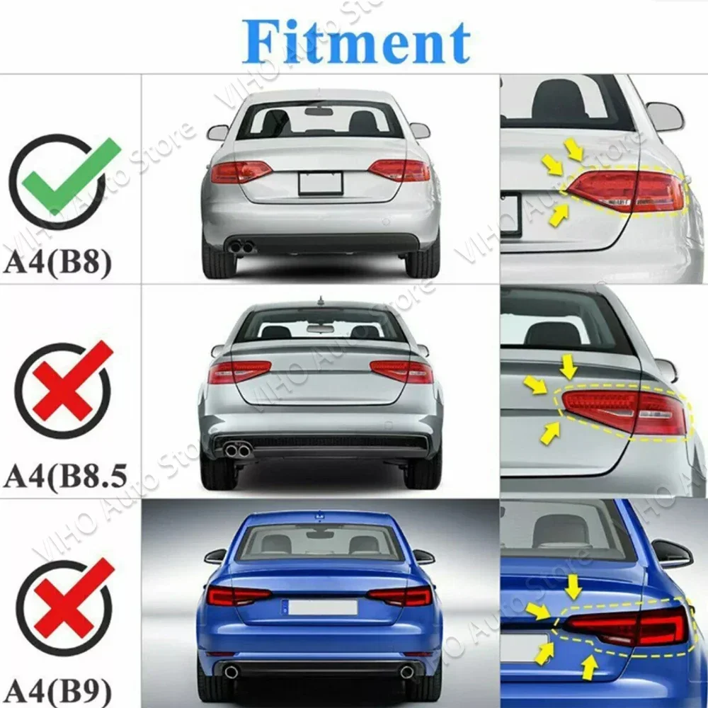 Car Rear Spoiler Tail Wing Extension Body Kit Rear Trunk Lip Trim For Audi A4 B8 S4 S-line RS4 Sedan 2009 2010 2011 2012