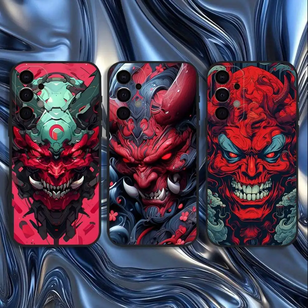 

Samurai Oni Mask Phone Case For Samsung S25,S24,S21,S22,S23,S30,Ultra,S20,Plus,Fe,Lite,5G Black Cover