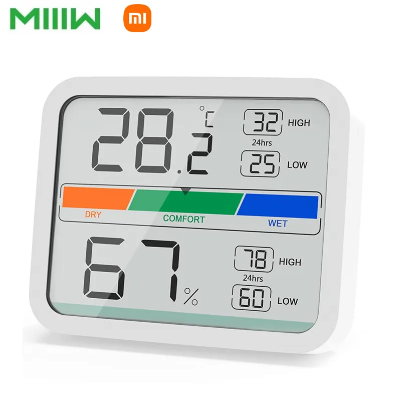 Xiaomi Miiiw LCD Digital Thermometer 2 Hygrometer Indoor Thermo-Hygrometer with Magnet, MIN/MAX Records for Room Climate Control