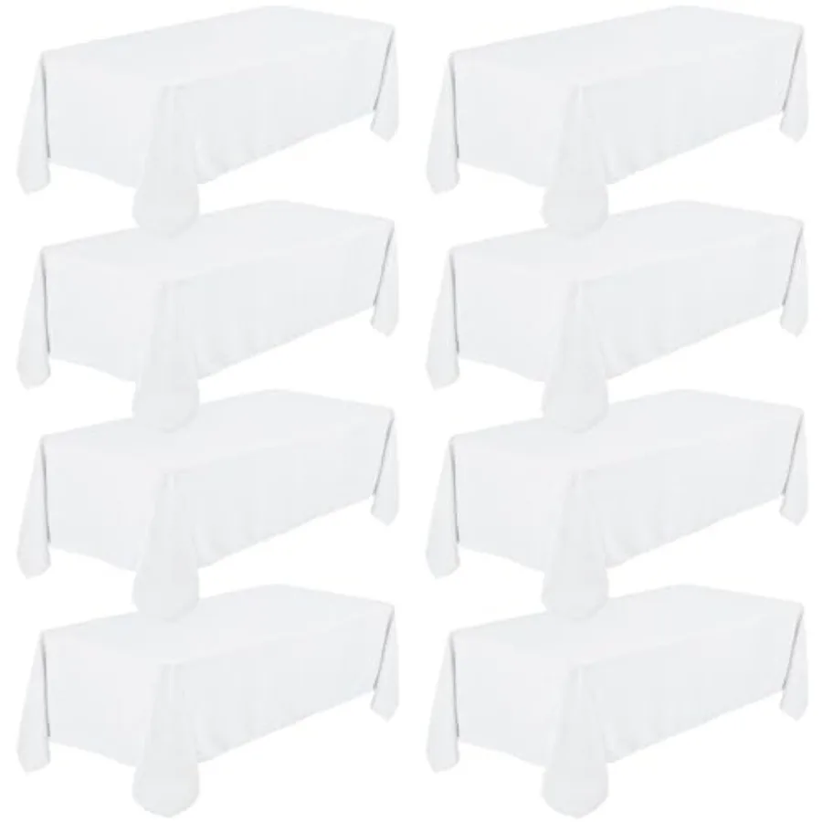

Pack Tablecloth Rectangle Table Clothes for 6 Feet Rectangle Tables Washable Polyester Fabric Table Covers for Wedding Party Re