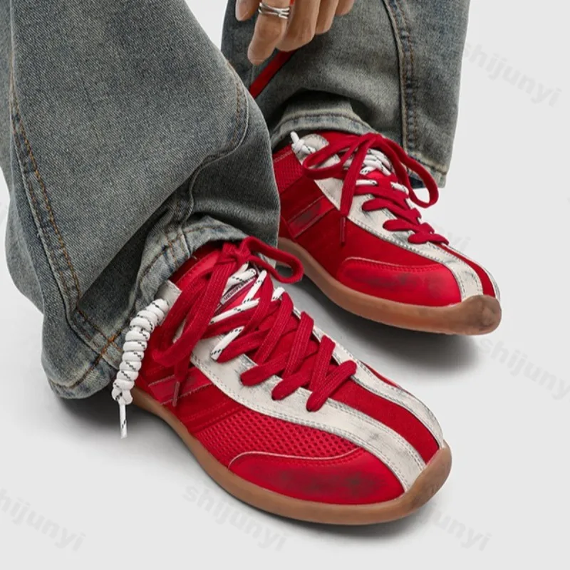 

Мужская модная трендовая сетчатая дышащая спортивная повседневная обувь с низким берцем, осень 2023, универсальные удобные нескользящие кроссовки в стиле ретро