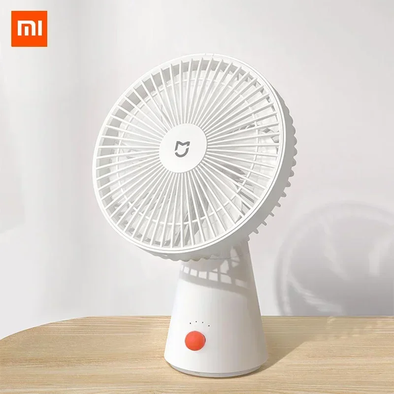 XIAOMI Mijia Mini Desk Fan USB Rechargeable Portable Cordless Air Cooling Small Handheld Fans 4 Gears Speed 7 Blades Home Office