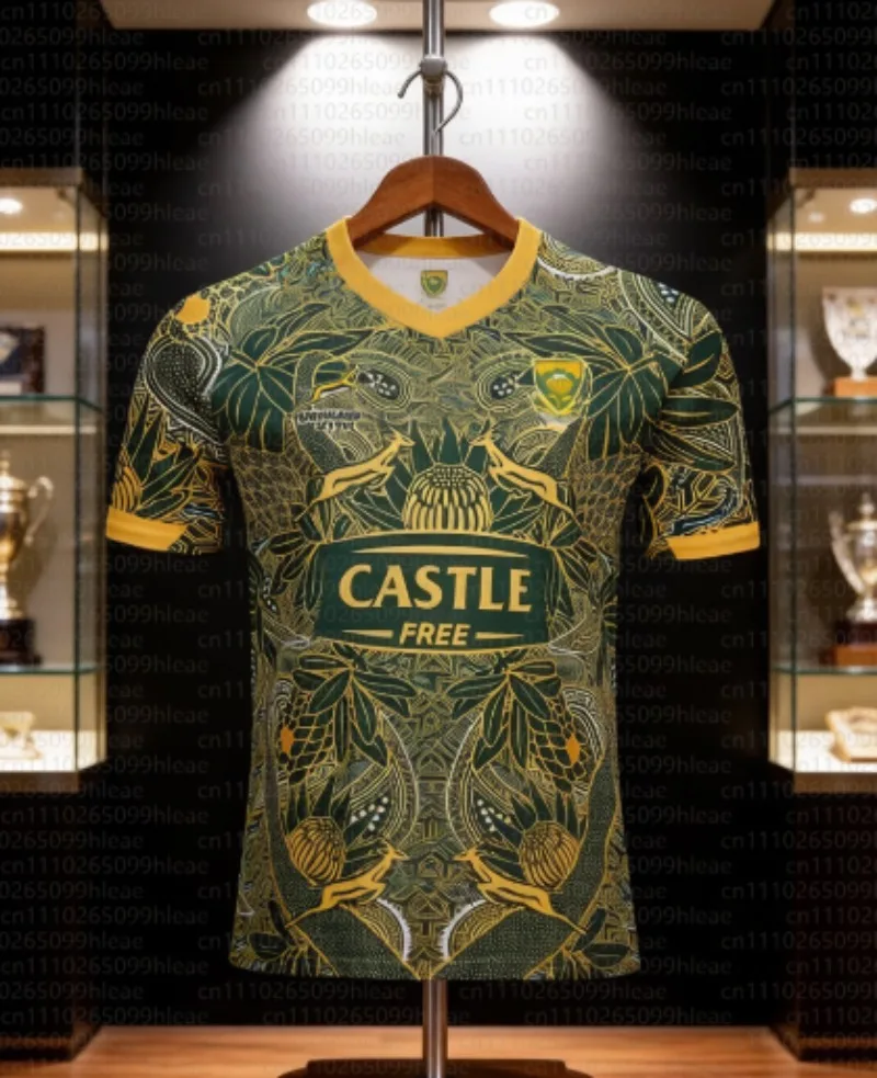 

Модная дышащая быстросохнущая футболка для регби (ЮАР) с 3D-принтом для мужчин, детей и взрослых, летняя спортивная, для всей семьи