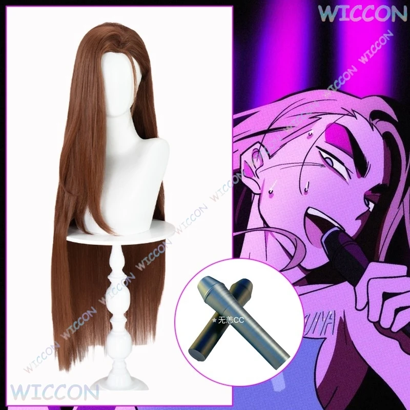[Dream ZS] peluca de Cosplay Hyuna de pelo largo Anime Alien Stage Hyuna actuación Prop micrófono Hyuna pegatina mujeres Halloween Cos Acce