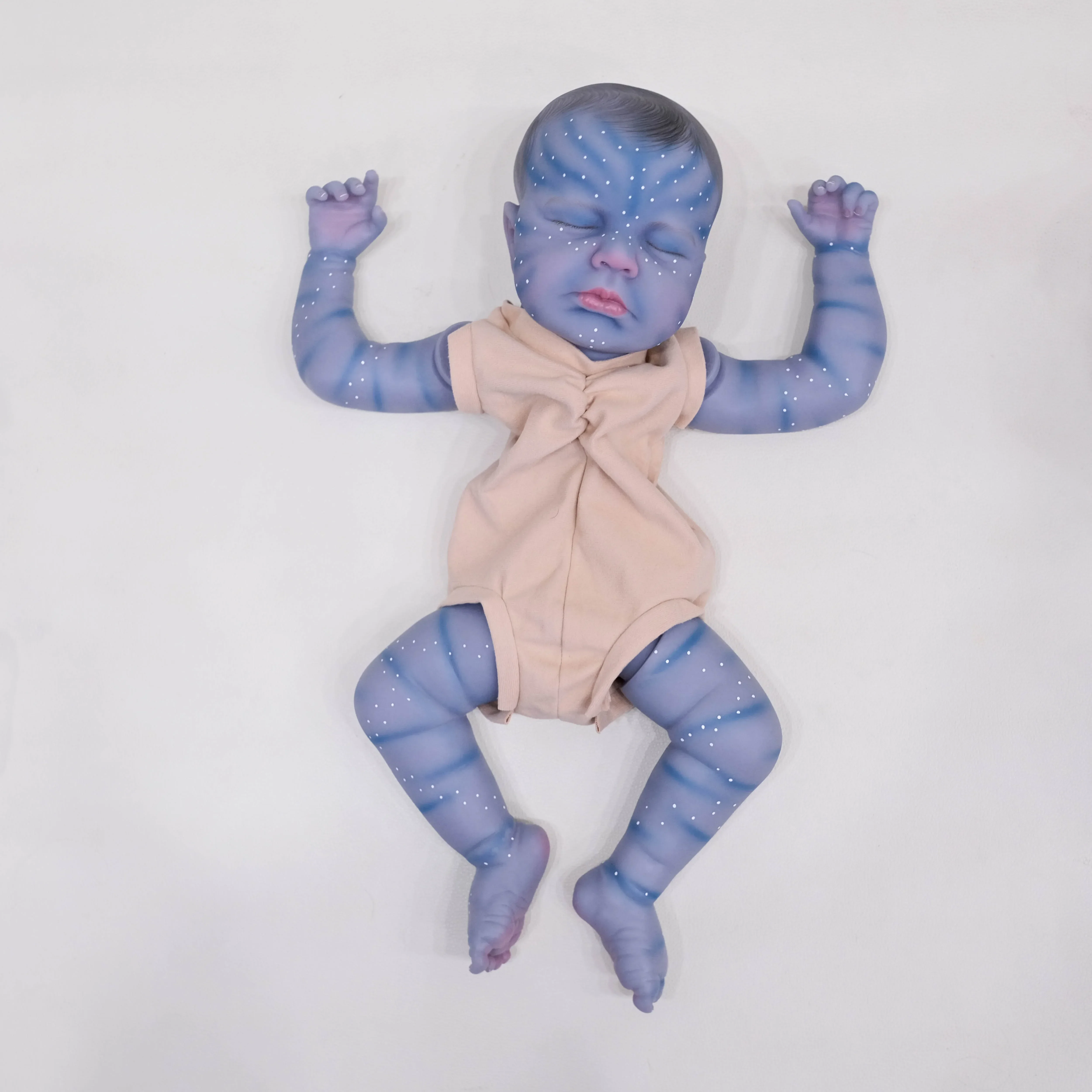 NPK 19inch Loulou in Avatar Version Already Painted Unfinished Doll Parts DIY Baby Kit