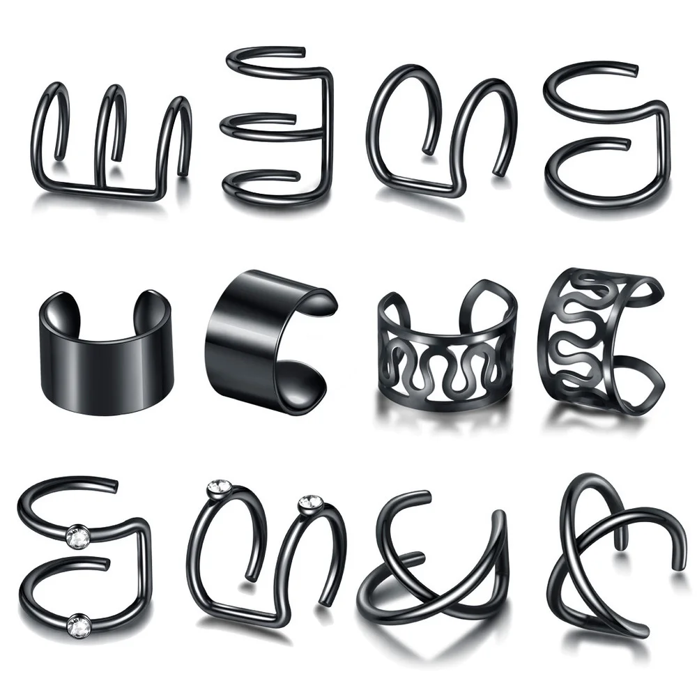Gold Dreadlock Dread Hair Braid Non-Piercing Ear Clip Beard Jewelry Hair Rings Beads Cuffs Tube Charms  Hair Accessories 1-12pcs