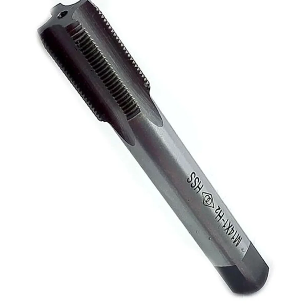 

Metrical tap tool in high speed steel fourteen millimeters by millimeter right hand thread length approx ninety millimeters