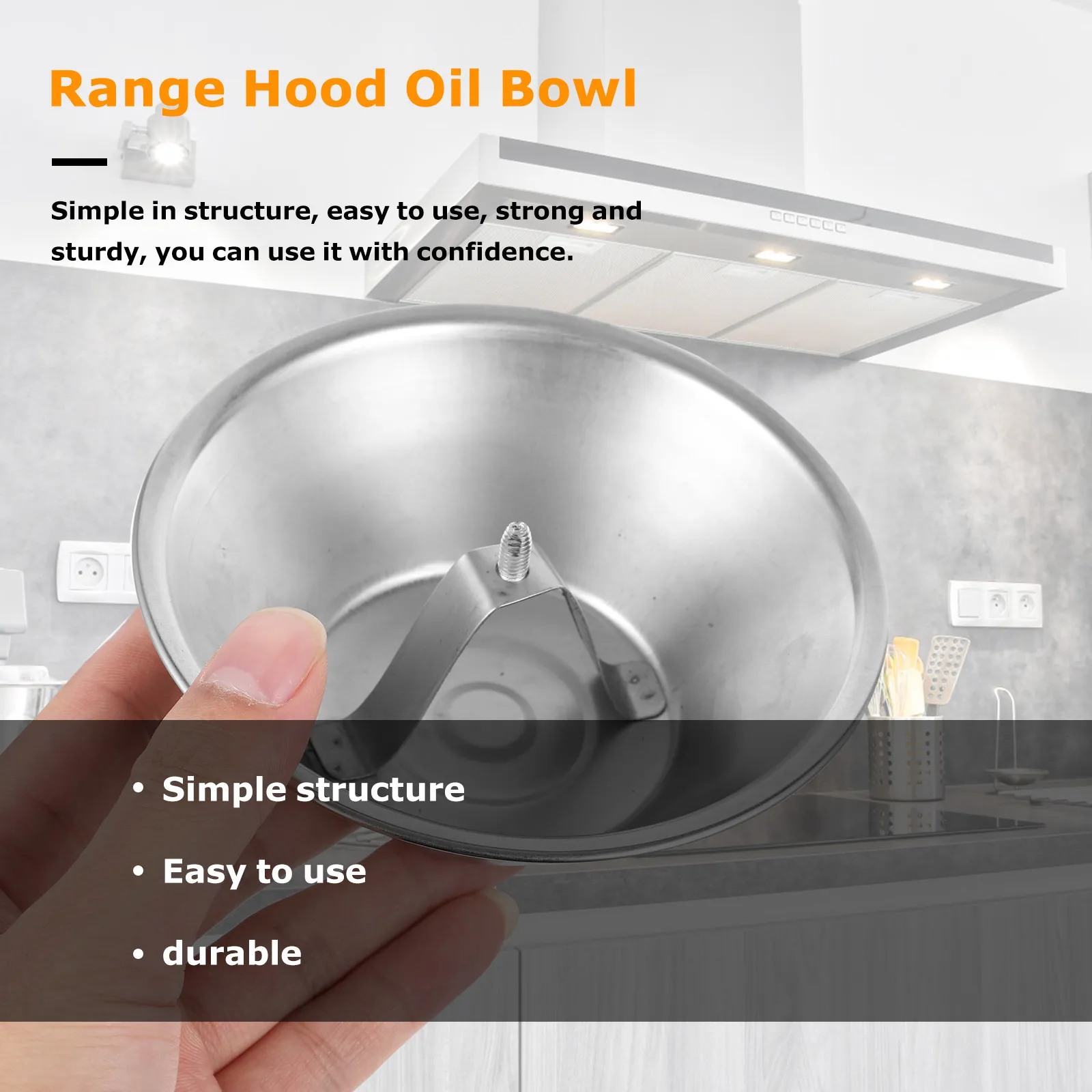 Heavy Duty Stainless Steel Range Hood Oil Collecting Cup Corrosion Resistant Simple Installation Kitchen Oil Catcher for Daily