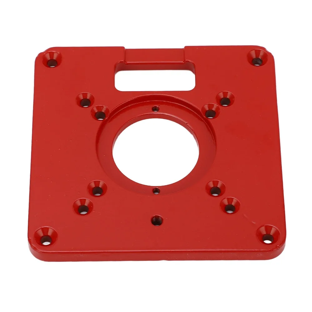 

Aluminum Alloy Router Table Insert Plate Red Color Aluminium Material Universal Router Plate Universal Design