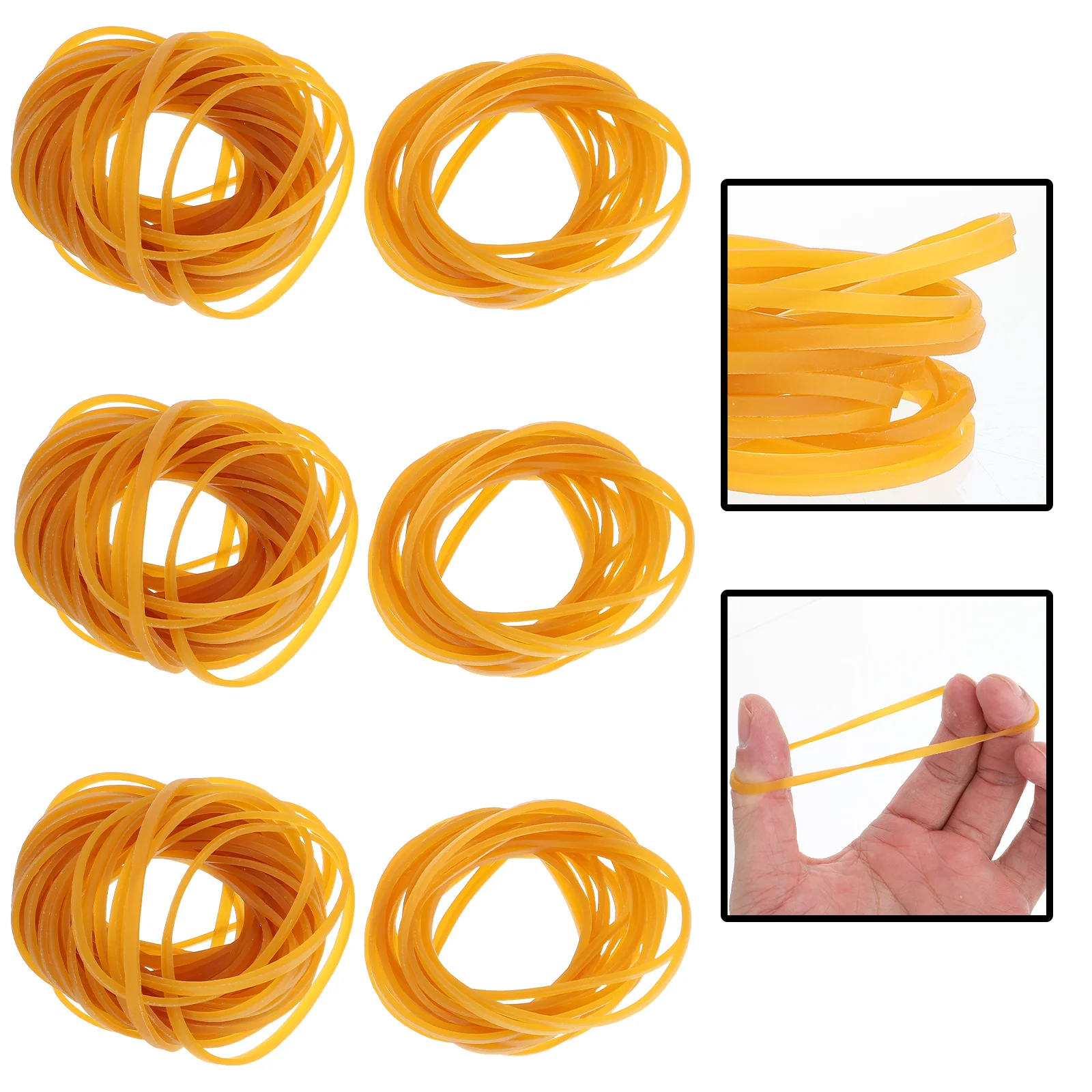 580pcs High Elasticity Rubber Bands Yellow Thick Stretchy Rings For Home Office Hair Fixing Craft Supplies Elastic Rubber Band