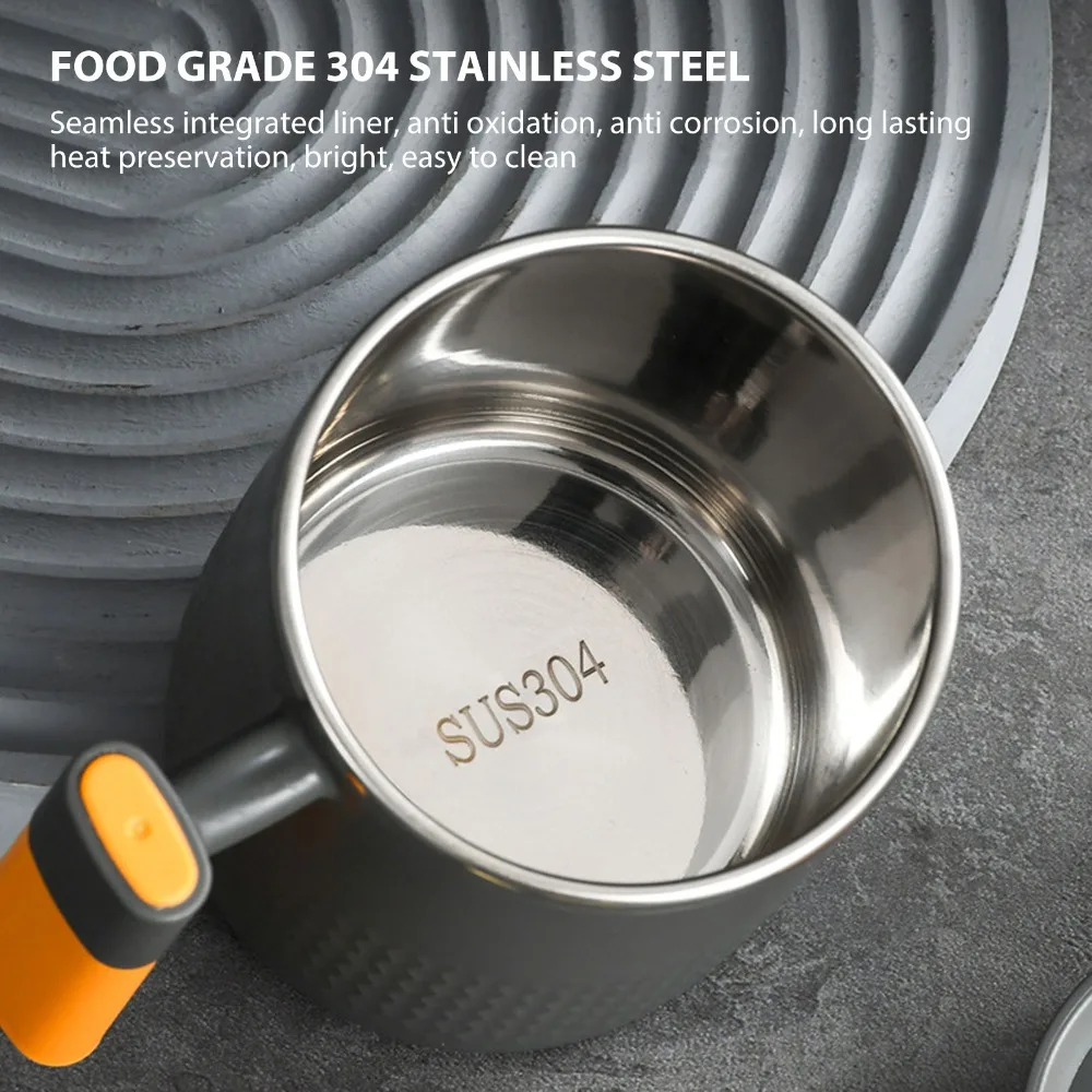 450ml Insulated Coffee Mug Anti-Scalding Stainless Steel Insulated Tumbler Heat Retention Double-layer Coffee Tumbler Office Use