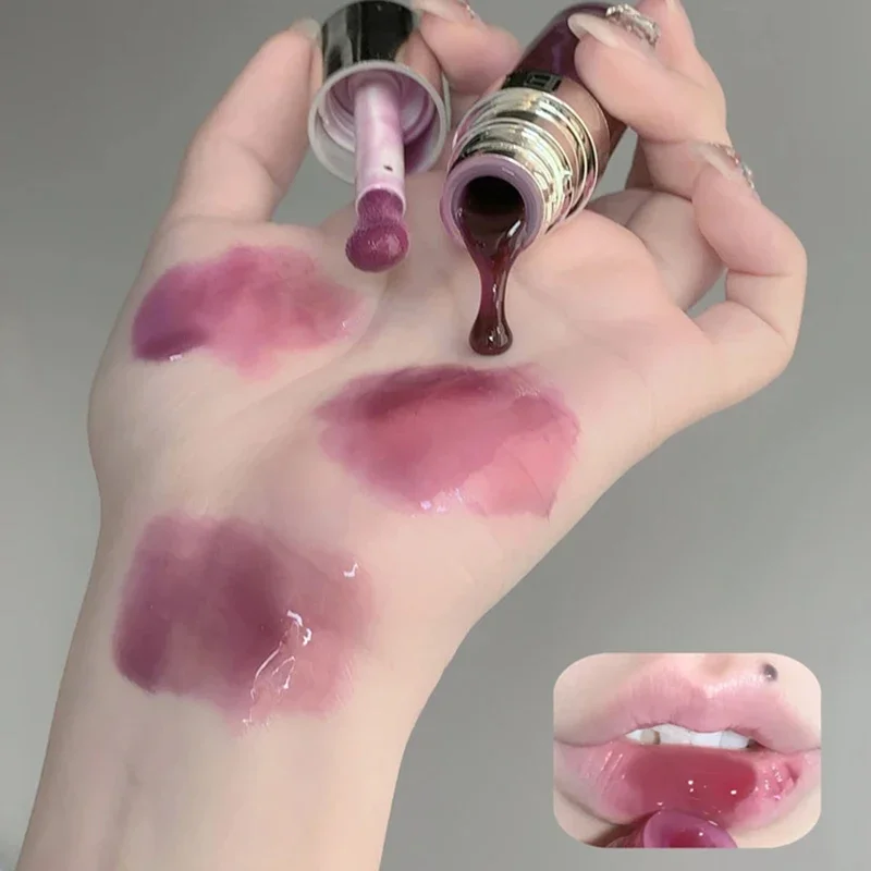 Jelly Violet Glas Lip Olie Hydraterende Transparante Voller Lipgloss Make-Up Voedzame Vloeibare Lippenstift Grote Borstel Lipverzorging