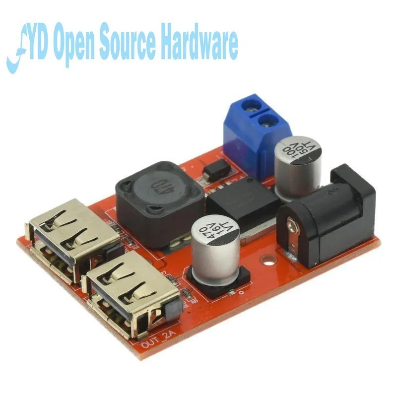 LM2596 Dual USB Output 9V / 12V / 24V / 36V Car Charger Switch 5V DC-DC Power Supply Module 3A Buck Regulator Converter