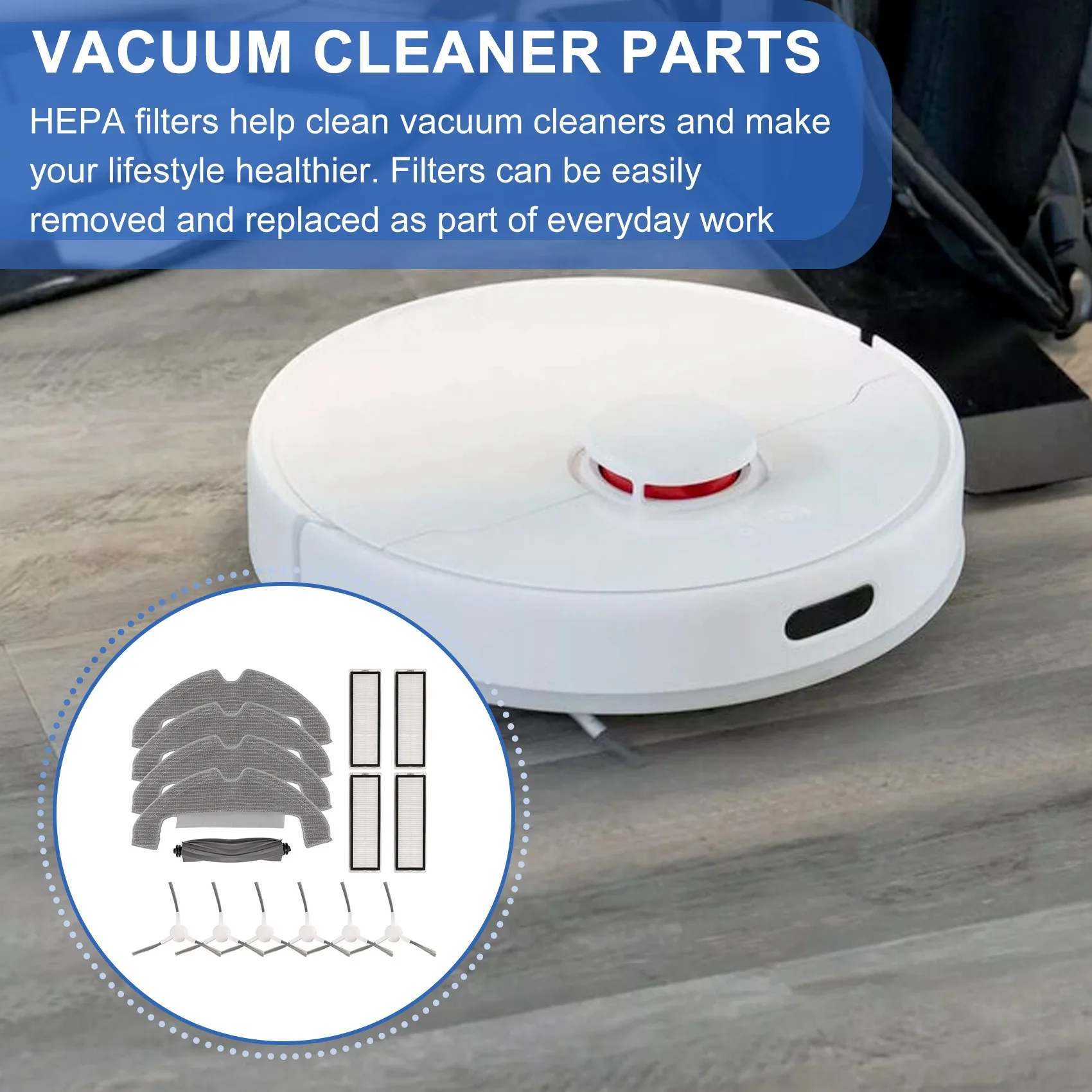 ABGG-15PCS For Dreame D10 Plus Gen 2 Robot Vacuum Cleaner Replacement Parts Washable Main Side Brush Mop Cloth Hepa Filter