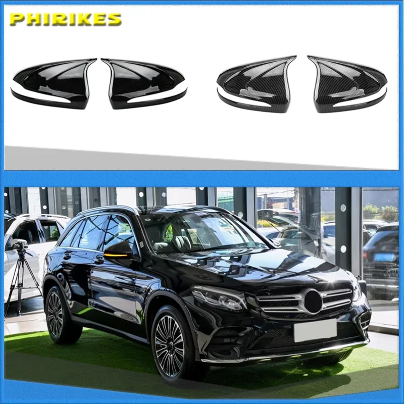 

NEW-for Mercedes Benz C200L Modified New E-Class E300L/GLC260 ABS Car Rearview Mirror Cap Cover Trim Accessories 2 Pcs