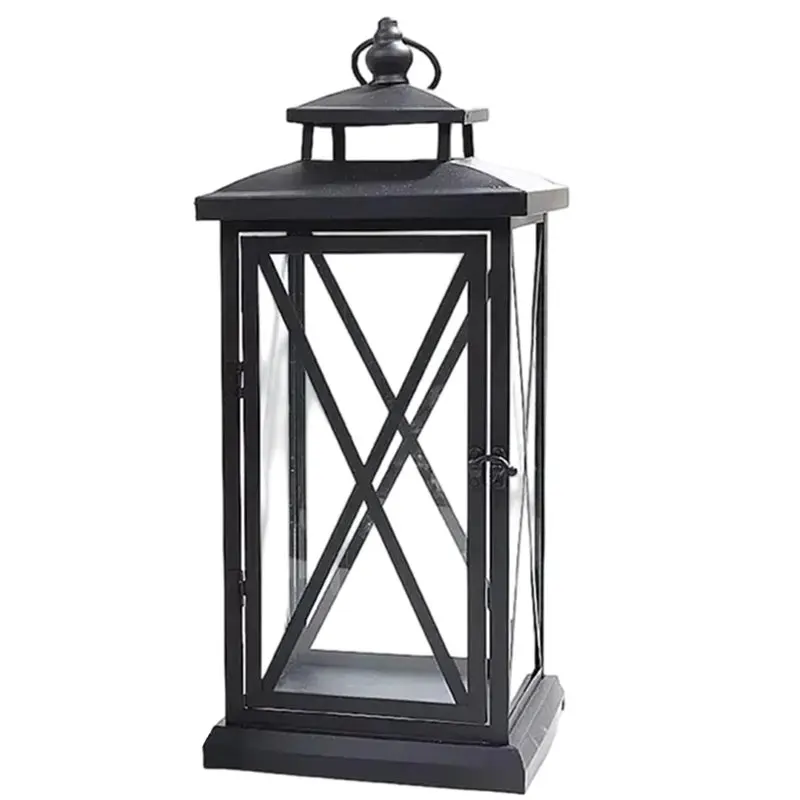 

Light Weight Candle Holders Garden Black European Lamp Retro Iron Candle Holder Centerpieces Metal Lantern Candle Holder